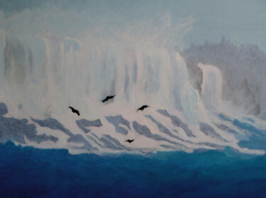 Painting titled "Niagara Falls" by Carolyn   A. Debnam, Original Artwork, Acrylic Mounted on Wood Stretcher frame