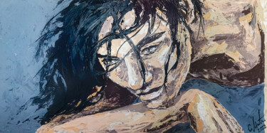 Peinture intitulée "Celeste nude Porträ…" par Carolyn Mielke (carographic), Œuvre d'art originale, Acrylique Monté sur Châss…
