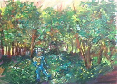 Peinture intitulée "Le sous-bois de Vin…" par Caropeu, Œuvre d'art originale, Acrylique