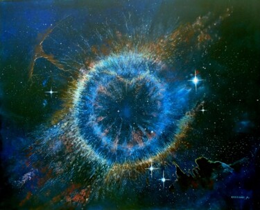 Peinture intitulée "L'oeil de l'espace" par Carreno Antonio" Le Peintre Des Étoiles", Œuvre d'art originale, Acrylique