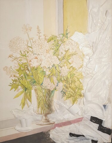 Peinture intitulée "still life (flowers…" par Cartasso, Œuvre d'art originale, Huile