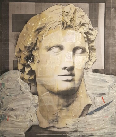 Collages intitulée "alexander the great…" par Cartasso, Œuvre d'art originale, Conté