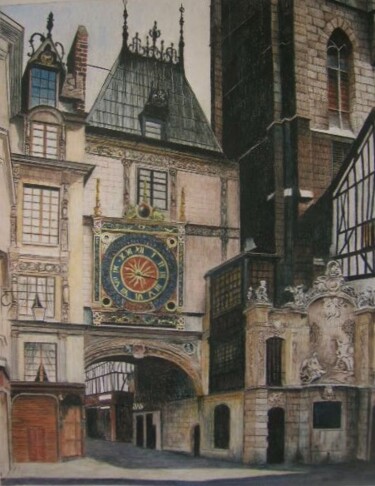 Dessin intitulée "ROUEN (le gros horl…" par Patrick Casado, Œuvre d'art originale, Crayon