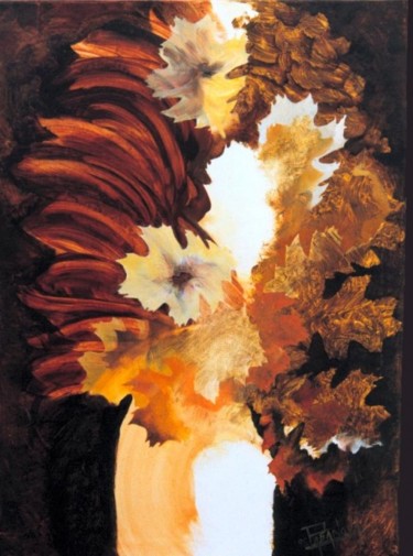 Pintura titulada "Flores en Castaños" por Patricia Casanova, Obra de arte original, Oleo