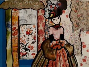 Κολάζ με τίτλο "Mimi de Montparnasse" από Marta Castellanos, Αυθεντικά έργα τέχνης, Κολάζ