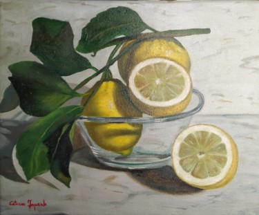 Malerei mit dem Titel "Natura morta con li…" von Caterina Imperiale, Original-Kunstwerk, Öl