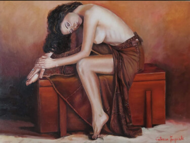 Schilderij getiteld "Nudo" door Caterina Imperiale, Origineel Kunstwerk, Olie