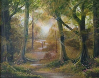 Pintura titulada "forest sun" por Cathal O Malley, Obra de arte original, Acrílico
