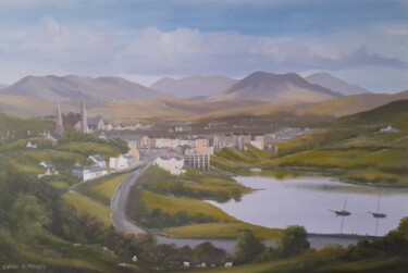 Картина под названием "Clifden town" - Cathal O Malley, Подлинное произведение искусства, Акрил