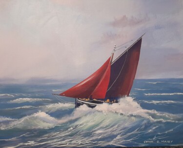 Pintura intitulada "Sailing home mar" por Cathal O Malley, Obras de arte originais, Acrílico