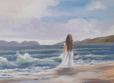 Painting titled "Inch beach kerry" by Cathal O Malley, Original Artwork, Acrylic