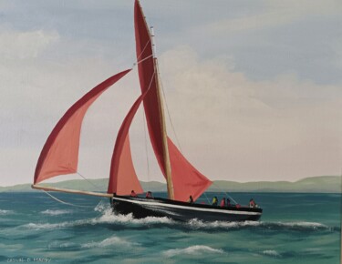 Painting titled "Racing in connemara" by Cathal O Malley, Original Artwork, Acrylic