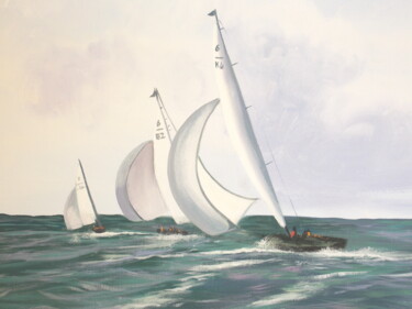 Ζωγραφική με τίτλο "the boat race" από Cathal O Malley, Αυθεντικά έργα τέχνης, Ακρυλικό