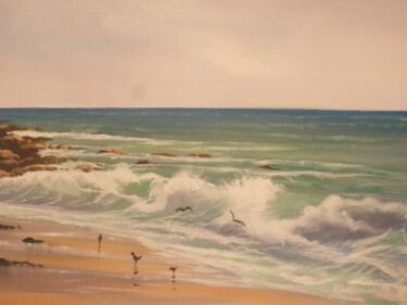 Painting titled "aughrisbeg waves" by Cathal O Malley, Original Artwork, Acrylic