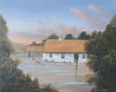 Painting titled "quiet-man-cottage-a…" by Cathal O Malley, Original Artwork, Acrylic