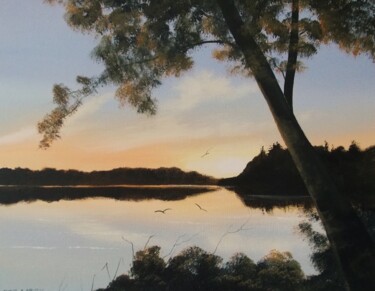 Painting titled "evening-sunset.jpg" by Cathal O Malley, Original Artwork