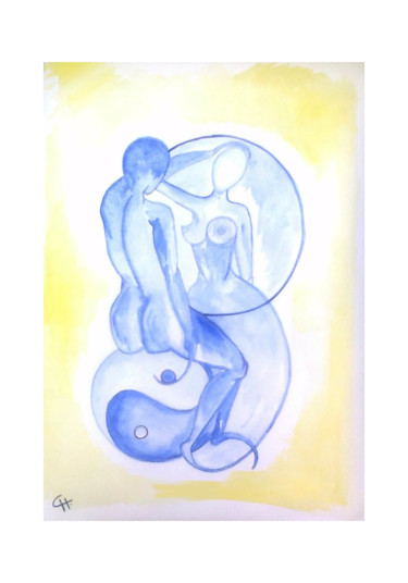 Malerei mit dem Titel "Symbiose" von Cathart, Original-Kunstwerk, Aquarell