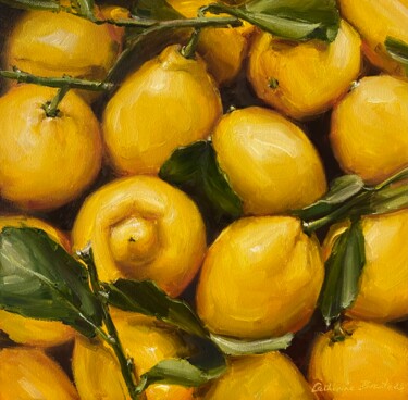 Peinture intitulée "Лимоны" par Katerina Braiko, Œuvre d'art originale, Huile