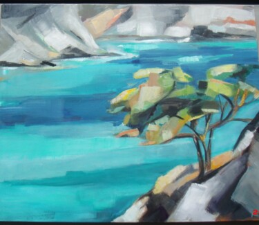 Pintura titulada "calanque" por Catherine Cascio, Obra de arte original, Oleo