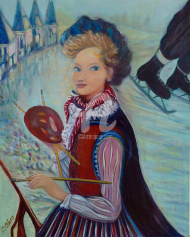 "Hans et Gretel" başlıklı Tablo Catherine Clare tarafından, Orijinal sanat, Petrol