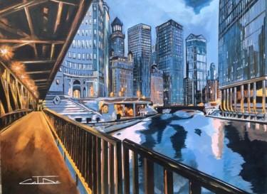 Painting titled "CHICAGO" by Catherine Degrenne, Original Artwork, Acrylic