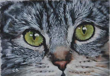 Painting titled "mitsy.jpg" by Catherine Digue - Turpin, Original Artwork, Gouache