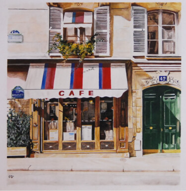 Pittura intitolato "rue Bonaparte" da Catherine Digue - Turpin, Opera d'arte originale, Gouache