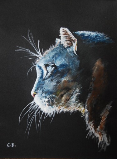 Peinture intitulée "le-chat.jpg" par Catherine Digue - Turpin, Œuvre d'art originale
