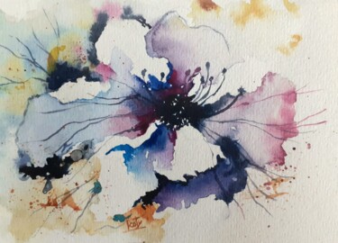 Painting titled "Printemps 1" by Catherine Dufrene (Katy), Original Artwork, Watercolor