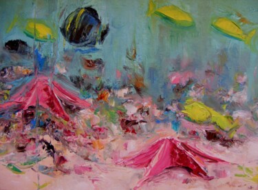 Pittura intitolato "Etoiles de mer" da Catherine Dufrene (Katy), Opera d'arte originale, Olio