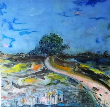 Peinture intitulée "La route" par Catherine Fabre, Œuvre d'art originale, Huile
