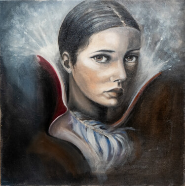 Malerei mit dem Titel "Waiting" von Catherine Houppin, Original-Kunstwerk, Öl