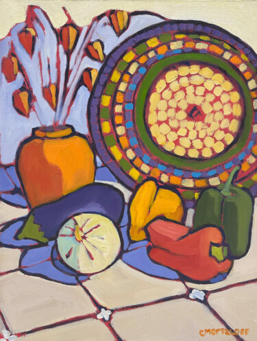 绘画 标题为“Basketweave of Joy” 由Catherine J. Martzloff, 原创艺术品, 油