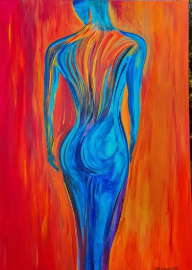 Peinture intitulée "Body Blue" par Catherine Jacomet, Œuvre d'art originale, Acrylique