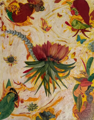 Colagens intitulada "Folie douce" por Catherine Jaq, Obras de arte originais, Colagens