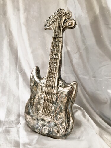 Sculpture intitulée "Guitare" par Catherine Lesueur (C.Lesueur), Œuvre d'art originale, Argile