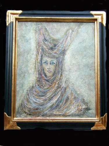 Painting titled "LA MEDIEVALE" by Catherine Lesueur (C.Lesueur), Original Artwork, Oil