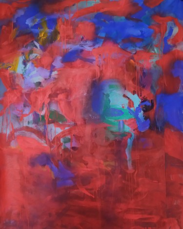 Картина под названием "Rouge envoutant – P…" - Catherine Maddens, Подлинное произведение искусства, Акрил