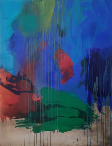 Pittura intitolato "Horizon intérieur -…" da Catherine Maddens, Opera d'arte originale, Acrilico Montato su Telaio per barel…