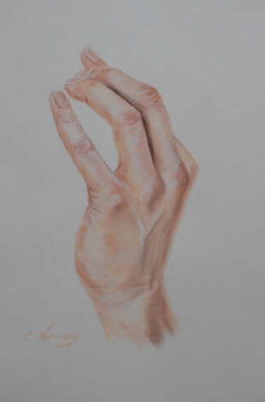 Dessin intitulée "Tom's hand 29 "Take…" par Andromaque, Œuvre d'art originale, Pastel