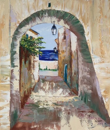 Painting titled "Le passage" by Catherine Philippe, Original Artwork, Oil