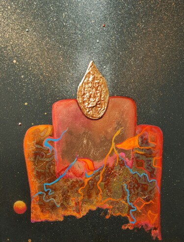 绘画 标题为“the flame of Light” 由Catherine Sica, 原创艺术品, 丙烯 安装在木质担架架上