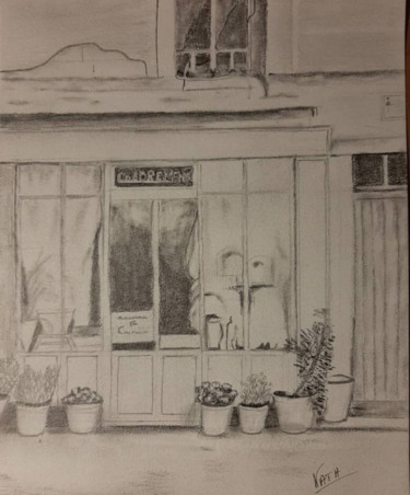 Tekening getiteld "vitrine" door Catherine Willaumez, Origineel Kunstwerk, Grafiet