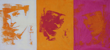 Картина под названием "3 sudarios-2" - Catherine Blondeel, Подлинное произведение искусства, Акрил Установлен на Деревянная…