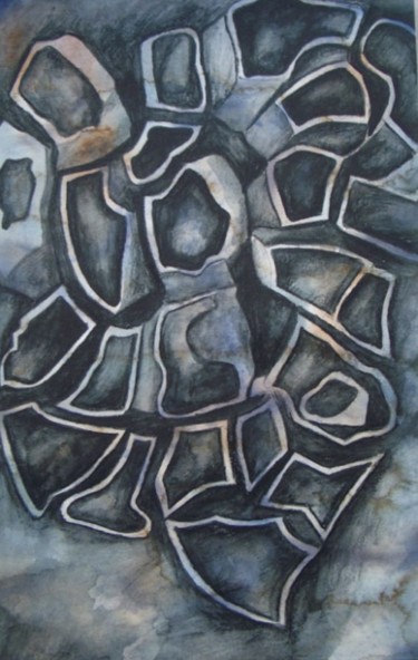 Painting titled "Grey Stone" by Catherine Dunn, Original Artwork