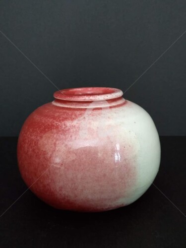 Scultura intitolato "vase porcelaine, ém…" da Catherine Demaugé Bost, Opera d'arte originale, Ceramica