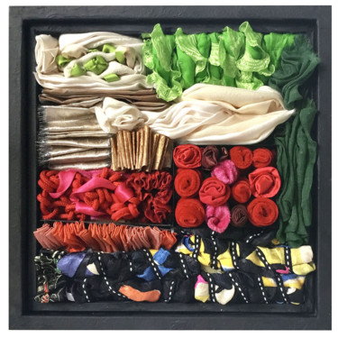 Arte têxtil intitulada "African window" por Catherine Guillaud, Obras de arte originais, Fio