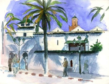 Peinture intitulée "La Grande Mosquée" par Catherine Rossi, Œuvre d'art originale