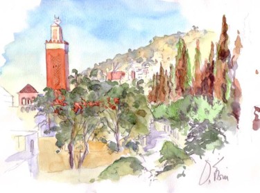 Peinture intitulée "La mosquée Sidi Sen…" par Catherine Rossi, Œuvre d'art originale