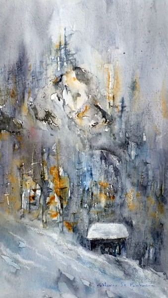 Peinture intitulée "le masque" par Catherine Saint Fontaine, Œuvre d'art originale, Aquarelle